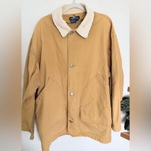 Nautica Vintage 90s Chore Barn Jacket Field Utility Corduroy Collar Western